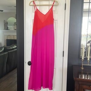 Seaside Retreat coral red/magenta Maxi coverup